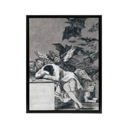 "Artery8 Francisco Goya The Dream Of Reason Framed Canvas Wall Art Print in Grey - Size: W12"" x H16""" - thumbnail 1
