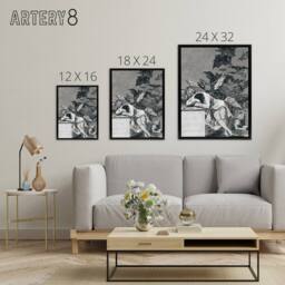 "Artery8 Francisco Goya The Dream Of Reason Framed Canvas Wall Art Print in Grey - Size: W12"" x H16""" - thumbnail 4