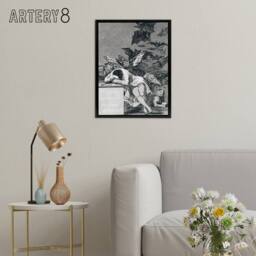 "Artery8 Francisco Goya The Dream Of Reason Framed Canvas Wall Art Print in Grey - Size: W12"" x H16""" - thumbnail 3