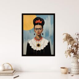 Wee Blue Coo Wall Art Print Trendy Mexican Artist Painted Portrait Living Room Framed - Size: A4 - thumbnail 4