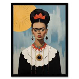 Wee Blue Coo Wall Art Print Trendy Mexican Artist Painted Portrait Living Room Framed - Size: A4 - thumbnail 1