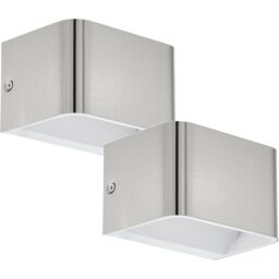 Loops 2 PACK Wall Light Colour Satin Nickel Front Cover Box Structure LED 6W Included in Metallics - thumbnail 1