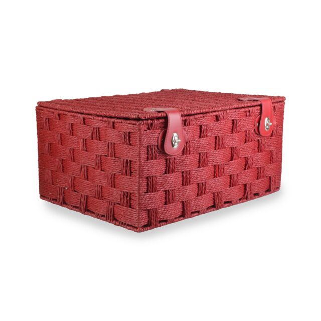 Red Hamper Red Woven Paper Rope Picnic Basket - Size: Medium - image 1