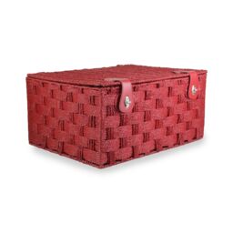 Red Hamper Red Woven Paper Rope Picnic Basket - Size: Medium - thumbnail 1