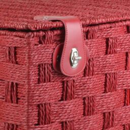 Red Hamper Red Woven Paper Rope Picnic Basket - Size: Medium - thumbnail 2