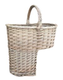 Red Hamper Wicker Antique Wash Finished Stair Basket in Grey