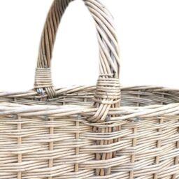 Red Hamper Wicker Antique Wash Finished Stair Basket in Grey - thumbnail 2