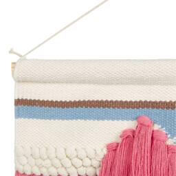 Wyld and Coco Handwoven Multicolour Cotton Wall Hanging with Tassels in Beige - thumbnail 5