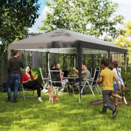 OUTSUNNY 6 x 3(m) Pop Up Gazebo Patio Party Event Heavy Duty Canopy Grey - thumbnail 1
