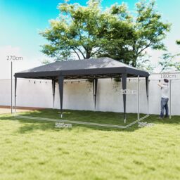OUTSUNNY 6 x 3(m) Pop Up Gazebo Patio Party Event Heavy Duty Canopy Grey - thumbnail 3