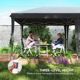 OUTSUNNY 6 x 3(m) Pop Up Gazebo Patio Party Event Heavy Duty Canopy Grey - thumbnail 6