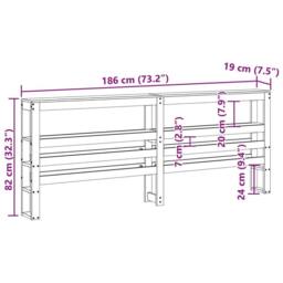 Berkfield Home Headboard with Shelves 180 cm Solid Wood Pine in Light Tan - thumbnail 9