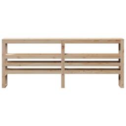 Berkfield Home Headboard with Shelves 180 cm Solid Wood Pine in Light Tan - thumbnail 1