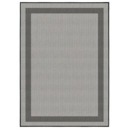 THE RUGS Reversible Outdoor Rugs in Bordered Design Duo Weave Collection in Charcoal - Size: 200 cm x 290 cm - thumbnail 2