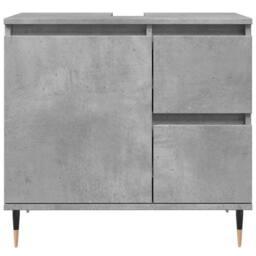 Berkfield Home Durable Bathroom Cabinet Concrete Grey 65x33x60 cm Engineered Wood - Size: 65 x 33 x 60 cm - thumbnail 4