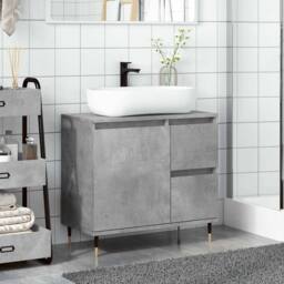 Berkfield Home Durable Bathroom Cabinet Concrete Grey 65x33x60 cm Engineered Wood - Size: 65 x 33 x 60 cm