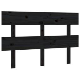 Berkfield Home Bed Headboard Black 144x3x81 cm Solid Wood Pine - Size: 144 x 3 x 81 cm - thumbnail 1