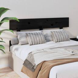 Berkfield Home Bed Headboard Black 144x3x81 cm Solid Wood Pine - Size: 144 x 3 x 81 cm - thumbnail 4