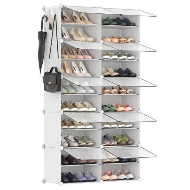 Kelvenix White Plastic Shoe Storage Cabinet - Size: 0.6m2 - image 1