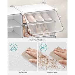 Kelvenix White Plastic Shoe Storage Cabinet - Size: 0.6m2 - thumbnail 3