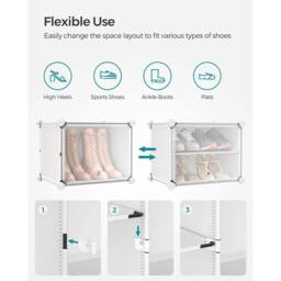 Kelvenix White Plastic Shoe Storage Cabinet - Size: 0.6m2 - thumbnail 4