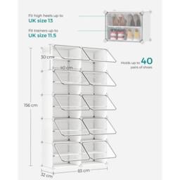 Kelvenix White Plastic Shoe Storage Cabinet - Size: 0.6m2 - thumbnail 2