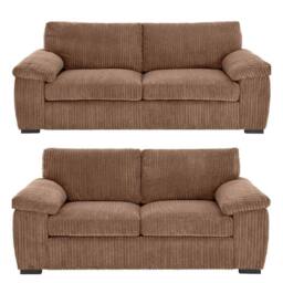 Bliss Furniture Jumbo Cord Amalfi 3+2 Seater Sofa Set in Beige - Size: 5 Pack