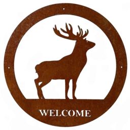 Poppyforge Stag Large Wall Art - with Text - Steel - W49.5 x H49.5 cm - BM/RtR in Brown - thumbnail 2