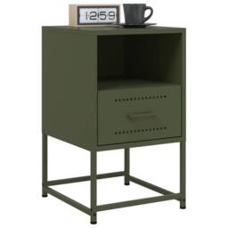 Berkfield Home Bedside Cabinets 2 pcs Olive Green 36x39x60.5 cm Steel - thumbnail 3