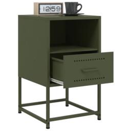 Berkfield Home Bedside Cabinets 2 pcs Olive Green 36x39x60.5 cm Steel - thumbnail 4