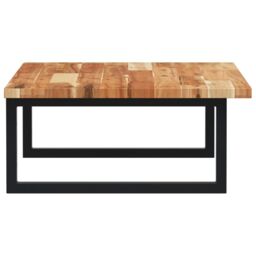 Berkfield Home Basin Shelf Wall Mounted Steel & Solid Wood Acacia in Brown - thumbnail 5