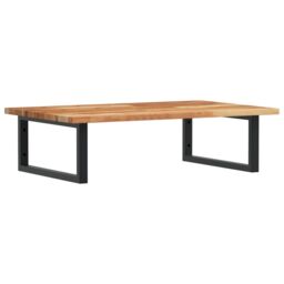 Berkfield Home Basin Shelf Wall Mounted Steel & Solid Wood Acacia in Brown - thumbnail 2