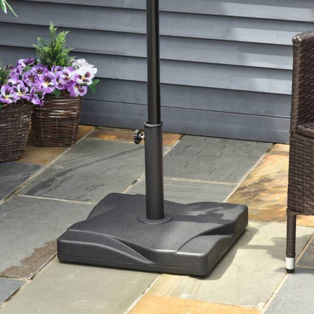 OUTSUNNY 20KG Square Patio Umbrella Base, Fits dia 32mm, 38mm, 48mm Pole in Black - image 1