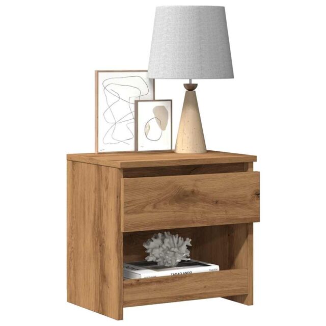 Berkfield Home Bedside Cabinet Artisan Oak 40x30x39 cm Engineered Wood in Brown - Size: 40 x 30 x 39 cm - image 1