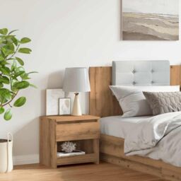 Berkfield Home Bedside Cabinet Artisan Oak 40x30x39 cm Engineered Wood in Brown - Size: 40 x 30 x 39 cm - thumbnail 3