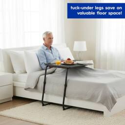 Harbour Housewares Height Adjustable Folding Laptop Tables - Black - Pack of 2 - thumbnail 4