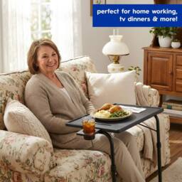 Harbour Housewares Height Adjustable Folding Laptop Tables - Black - Pack of 2 - thumbnail 6