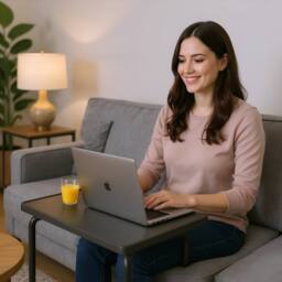 Harbour Housewares Height Adjustable Folding Laptop Tables - Black - Pack of 2 - thumbnail 3