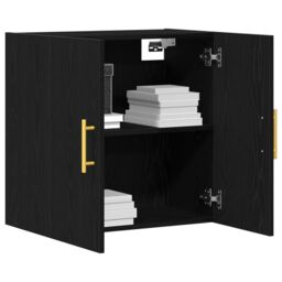 Berkfield Home Wall Cabinet Black Oak 60x31x70 cm Engineered Wood - Size: 60 x 31 x 70 cm - thumbnail 3