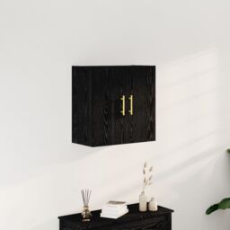 Berkfield Home Wall Cabinet Black Oak 60x31x70 cm Engineered Wood - Size: 60 x 31 x 70 cm