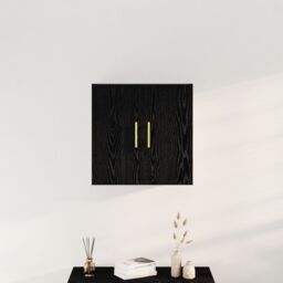 Berkfield Home Wall Cabinet Black Oak 60x31x70 cm Engineered Wood - Size: 60 x 31 x 70 cm - thumbnail 4