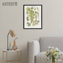 "Artery8 Plant Lover Leaves Brockhaus Lexikon Black Framed Canvas Wall Art in White - Size: W12"" x H16""" - thumbnail 3