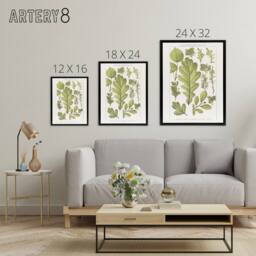 "Artery8 Plant Lover Leaves Brockhaus Lexikon Black Framed Canvas Wall Art in White - Size: W12"" x H16""" - thumbnail 4