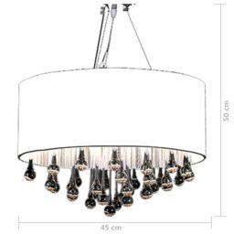 Berkfield Home Chandelier with 85 Crystals White - thumbnail 4