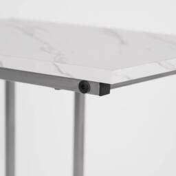 OHS Marble Effect C-Shaped Coffee Table Sofa Desk - thumbnail 5