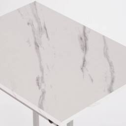OHS Marble Effect C-Shaped Coffee Table Sofa Desk - thumbnail 7