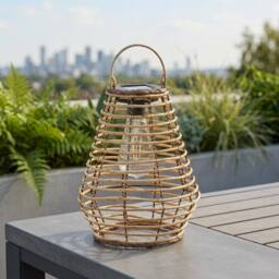 Garden Greatness Lunaria Maris Solar Rattan Style Lantern in Natural - thumbnail 2