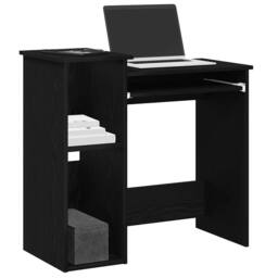 Berkfield Home Desk with Shelves Black 84x40x78 cm Engineered Wood - Size: 84 x 40 x 78 cm - thumbnail 2