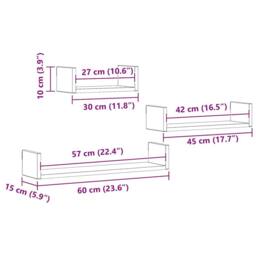 Berkfield Home Decorative Wall Shelves 3 pcs Artisan Oak Engineered Wood in Brown - thumbnail 9