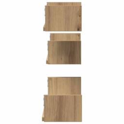 Berkfield Home Decorative Wall Shelves 3 pcs Artisan Oak Engineered Wood in Brown - thumbnail 5